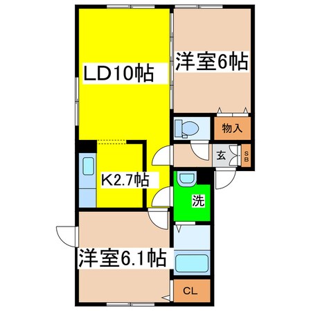 グランドールＡ館の物件間取画像